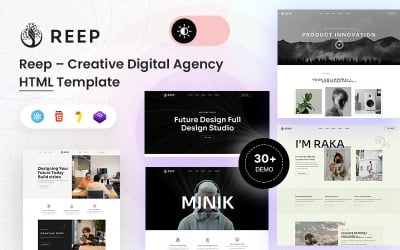 Reep – Modelo HTML5 moderno para agência digital criativa e portfólio com SCSS