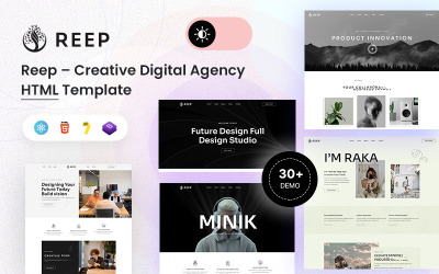 Reep – Modern kreativ digital byrå och portfölj HTML5-mall med SCSS