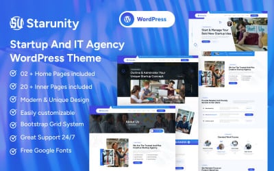Starunity - Startup &amp;amp; IT Agency WordPress Theme