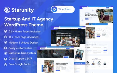 Starunity - Startup &amp;amp; IT Agency WordPress Theme