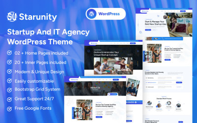 Starunity - WordPress-thema voor startups en IT-bureaus