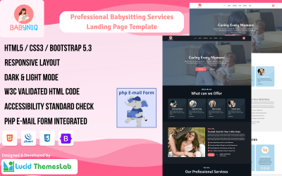 Babyniq - Bebek Bakıcılığı ve Çocuk Bakımı Açılış Sayfası Şablonu