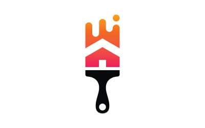 Schilderen gradiënt kleurrijke stijl Vector logo ontwerp V9