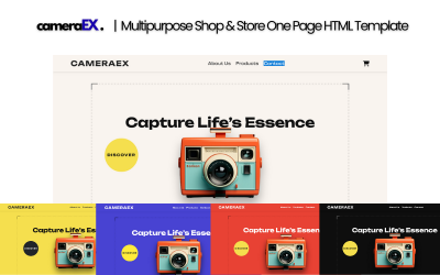 CameraEX – Multifunktionell butik och butik HTML-mall på en sida
