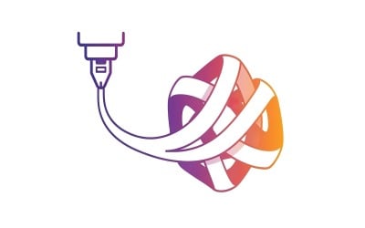 3d printer extruder nozzle creating abstract tangled ribbon shape isolated on white background