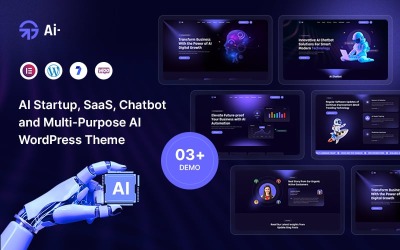 Intellio - WordPress šablona pro agentury s umělou inteligencí a SaaS technologický startup