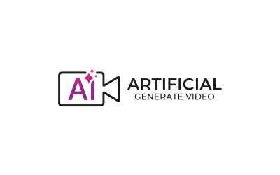 Ai video generate logo. Artificial intelligence with Video Camera Design template