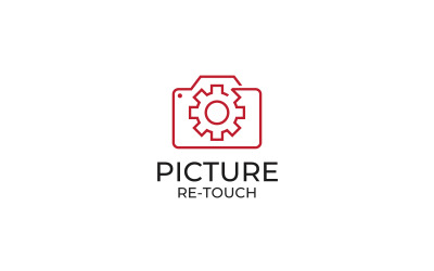 Modèle de design d&amp;#39;icône d&amp;#39;appareil photo avec engrenage de réglage. Icône de retouche d&amp;#39;image.