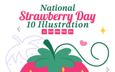 10 National Strawberry Day Illustration