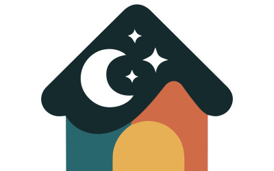 Minimalist logo design house silhouette