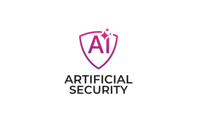 Safe Artificial intelligence Ai with Shield logo Template Design