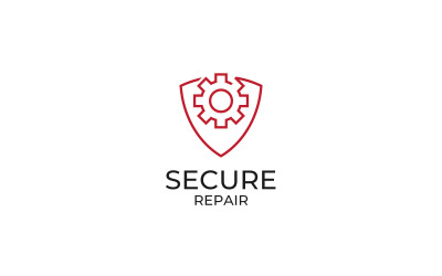 Shield gear logo. Shield with Setting Design template