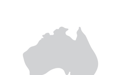 Australia Map Outline Icon: Vector Geography Silhouette