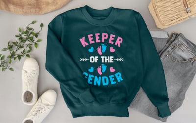 Keeper Of The Gender Reveal Shirt Design | Cute Gender Reveal Party Graphic For Parents