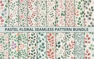 Pastel Watercolor Floral Seamless Patterns Bundle – Digital Papers &amp;amp; Backgrounds