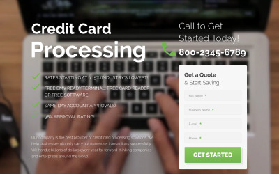 Credit Card Processing - Merchant Services Creative HTML №55254