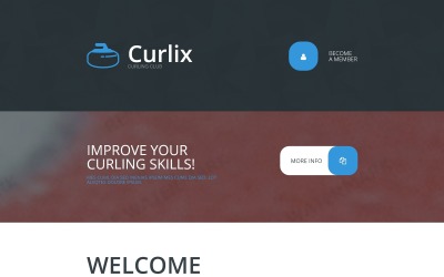 Curling Responsive Landing Page Vorlage