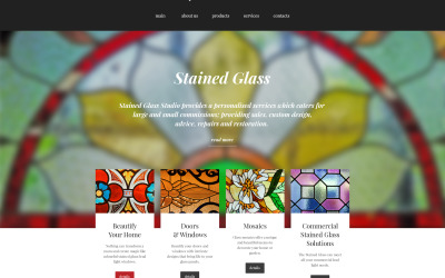 Plantilla web para sitio web de Stained Glass Studio
