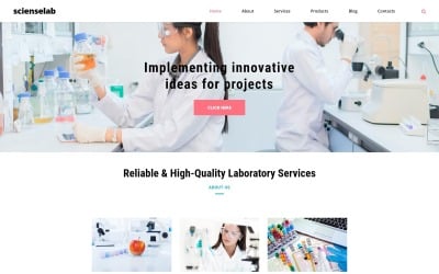 Scienselab - шаблон Joomla для чистой научной лаборатории