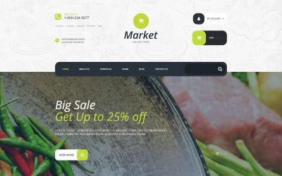 "Supermarket WooCommerce Theme" - адаптивний WooCommerce шаблон №55204