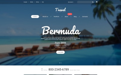 "Vacation Agency" - адаптивний WooCommerce шаблон №55230