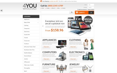 "4You Wholesale" - адаптивний PrestaShop шаблон №55221