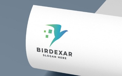 Abstract digitaal vogel-in-vlucht-logo