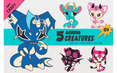 Anime character set 01. Tshirt, PNG.