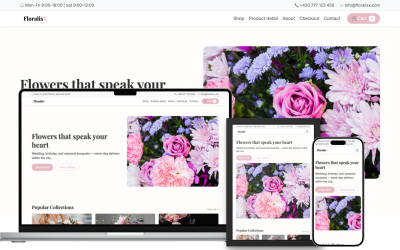 FloralisX – Modello HTML moderno per negozio di fiori