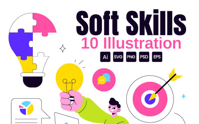 10 Workplace Soft Skills Illustration