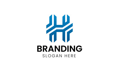Letter H line shape business logo-1040