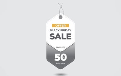 Black Friday Offer sales tag 50% discount offer