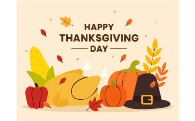 Decorated Thanksgiving Day Banner
