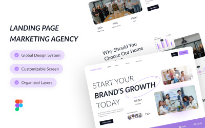 GrowthLab – Modelo de Landing Page para Agência de Marketing Criativo no Figma