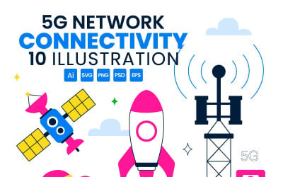 10 Illustration av 5G-nätverksanslutning