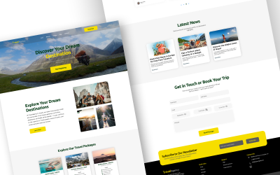 Modello di progettazione del sito Web Figma per la landing page dell&amp;#39;agenzia di viaggi