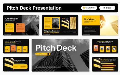 Siyah ve Sarı Pitch Deck Google Slayt Şablonu