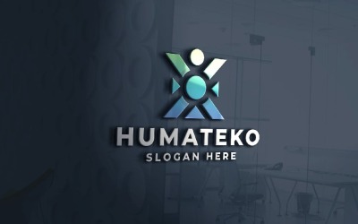 Абстрактный геометрический логотип человека/сообщества
