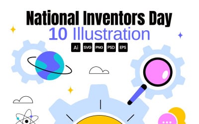 10 illustrationer för den nationella uppfinnardagen