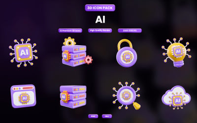 Artificial Intelligence 3D Icon Design