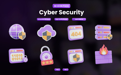 Cyber Security 3D Icon  244