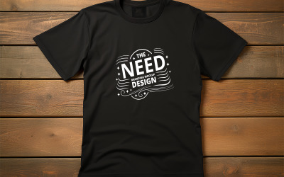 Black T-shirt design | Black T-shirt mockup