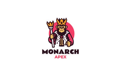 Mascot Character King Monkey Logo Design