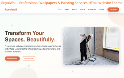 RoyalWall - Professionele behang- en schilderdiensten HTML-websitethema
