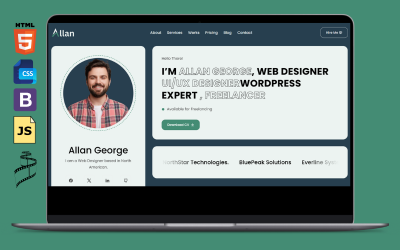 Шаблон HTML-посадки Allan — персональне портфоліо
