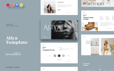 Aliya Presentation with PowerPoint, Keynote, Google Slides, InDesign Template
