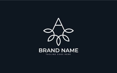 Letter A with leaf Flower floral logo design