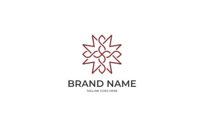 Letter M leaf Flower logo design template