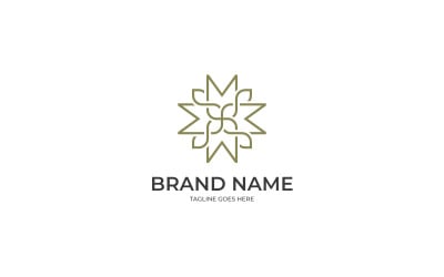 Letter M leaf Flower logo design