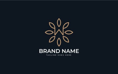 Letter W with leaf Flower floral logo design Template